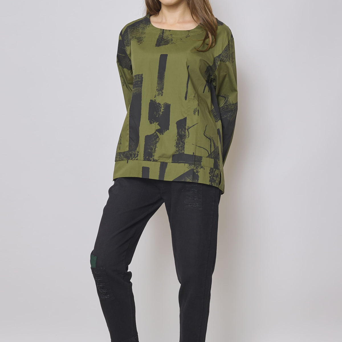 Blouse verte en coton