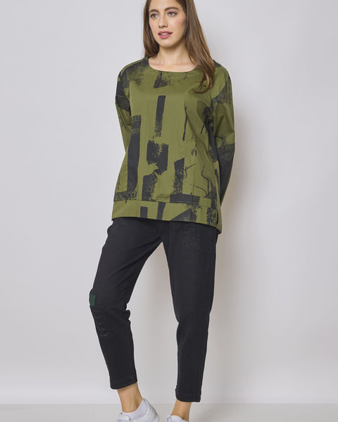 Blouse verte en coton