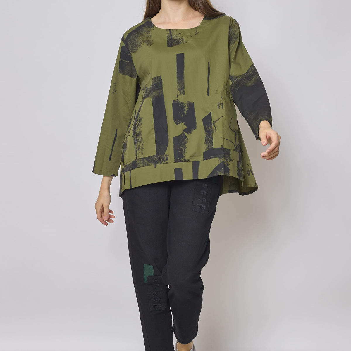 Blouse verte en coton