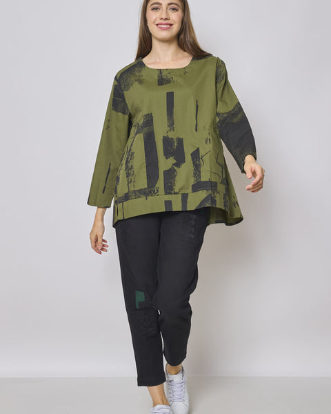 Blouse verte en coton