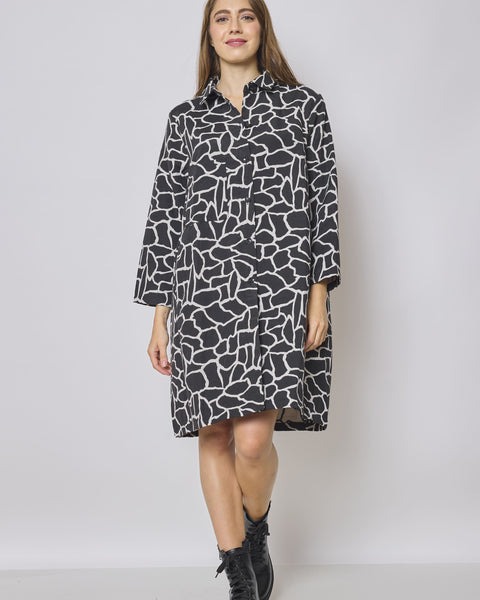 Robe chemise noir et blanc