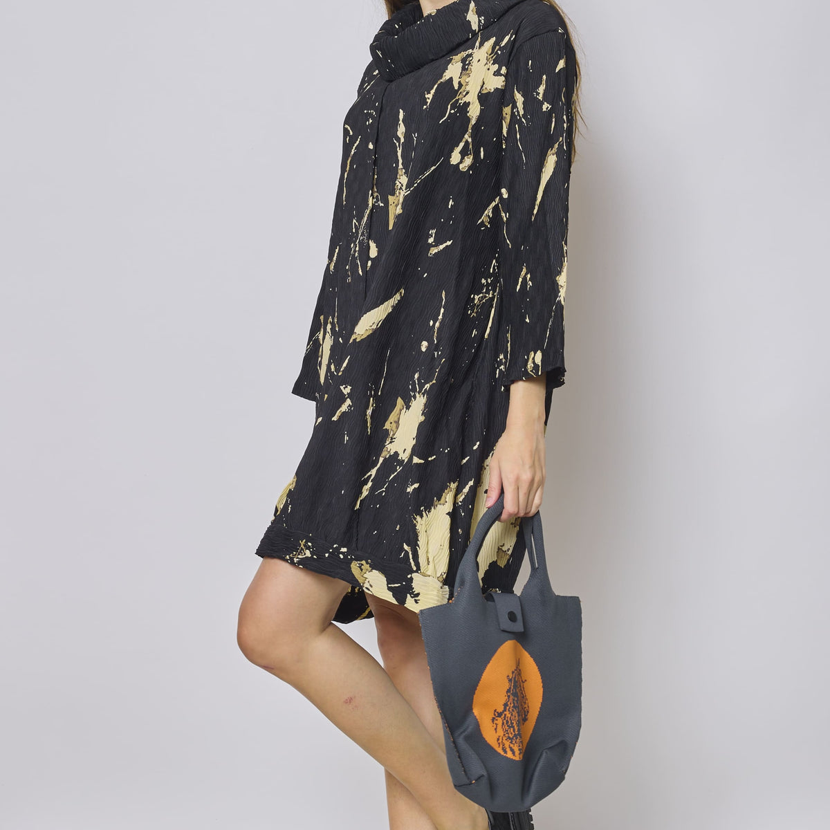 Sac hobo tissu demi-seau tangelo