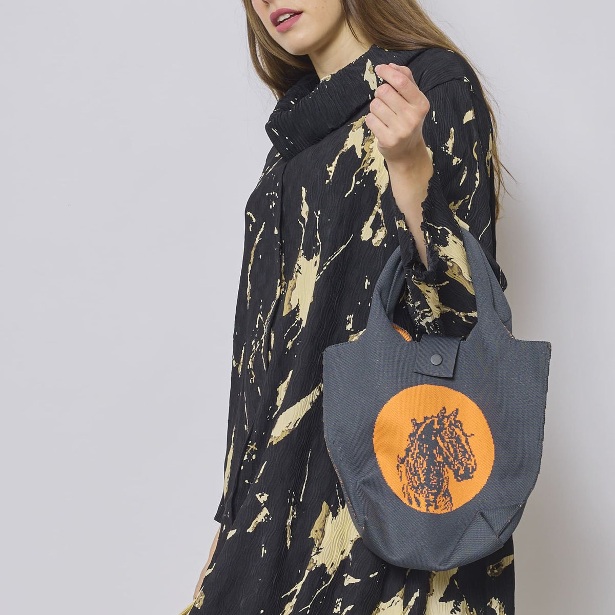 Sac hobo tissu demi-seau tangelo