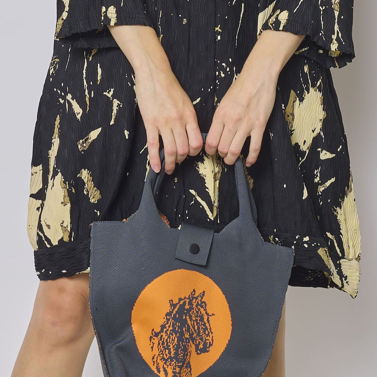 Sac hobo tissu demi-seau tangelo