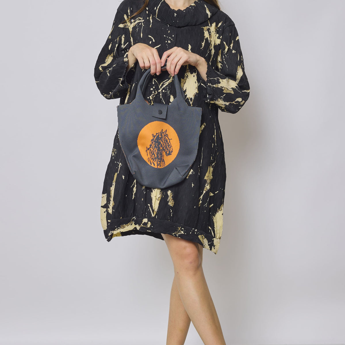 Sac hobo tissu demi-seau tangelo