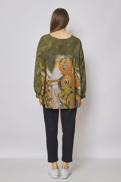 Blouse fleurie verte