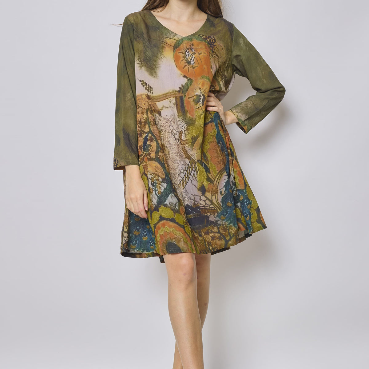 Robe fleurie verte
