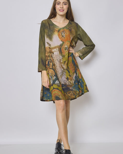 Robe fleurie verte