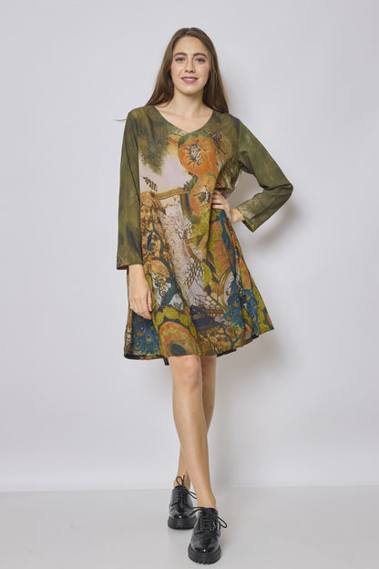 Robe fleurie verte