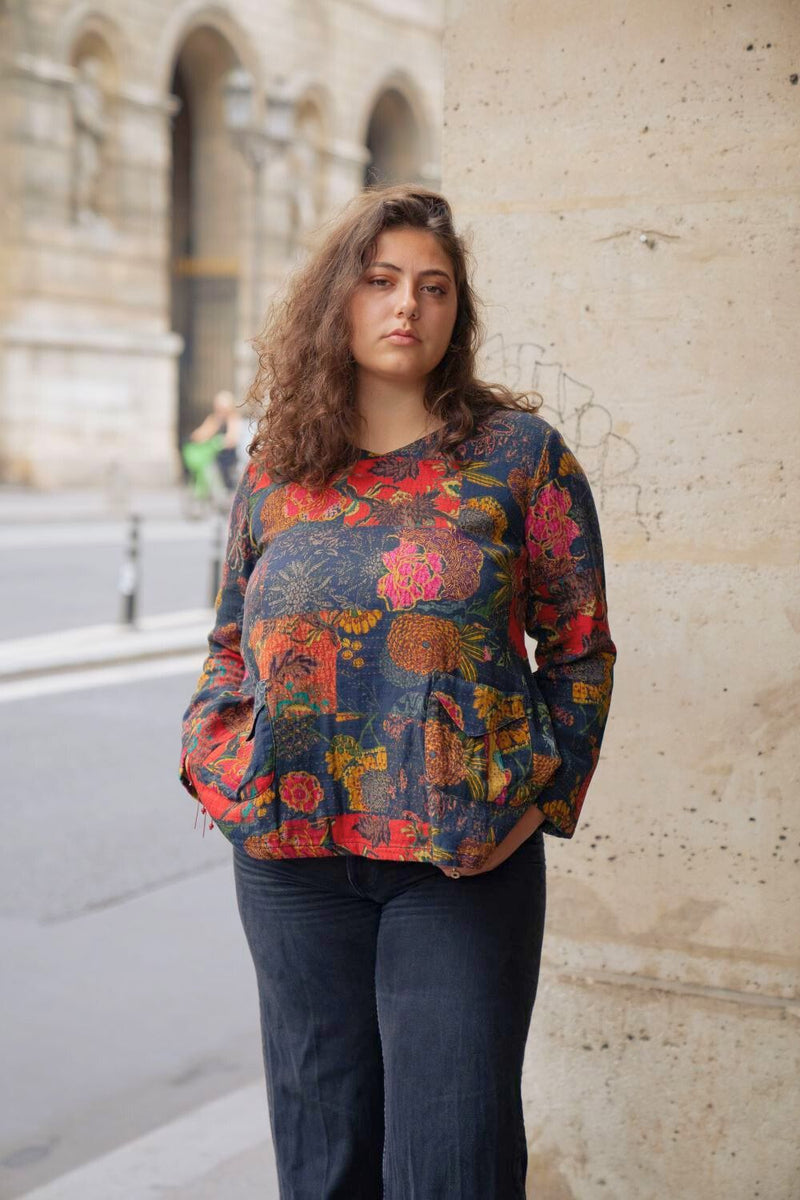 Blouse fleurie hiver