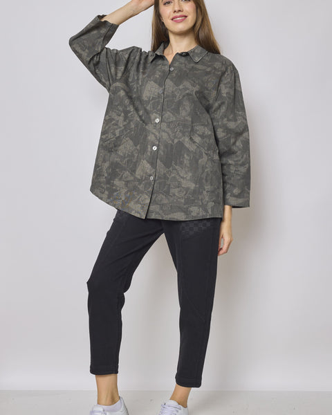 Veste courte grise en coton