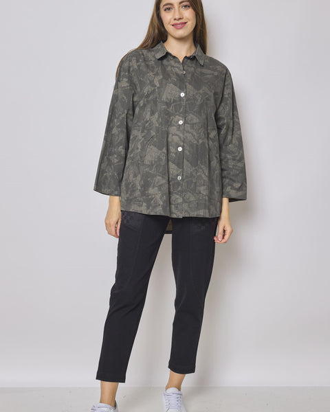 Veste courte grise en coton