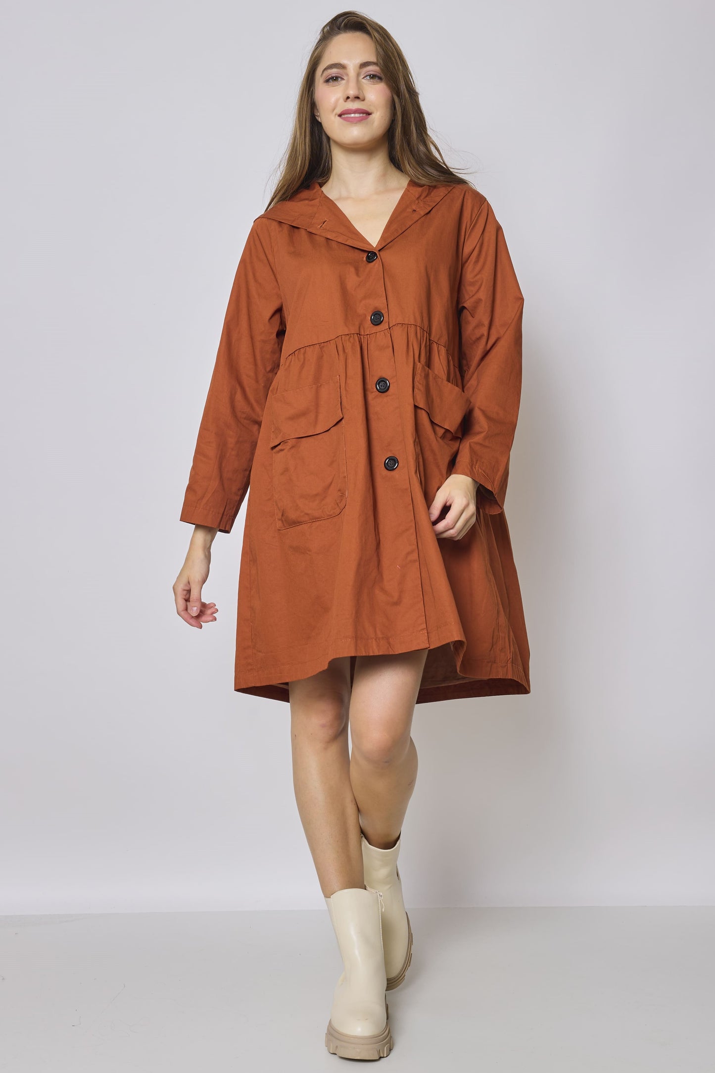 Chaqueta impermeable con capucha de mujer