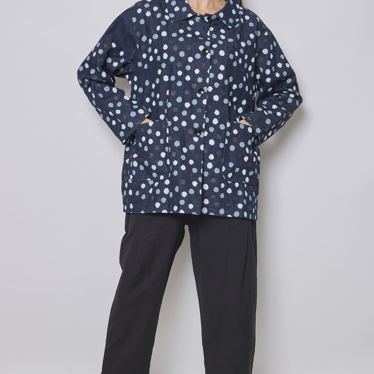 Veste en jean courte à boutons