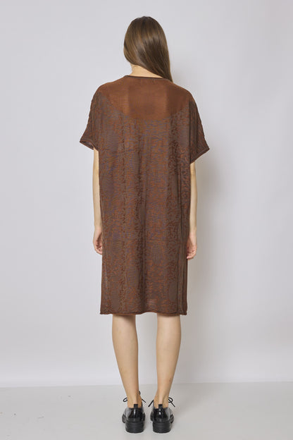 Mid-length dress with sun prints