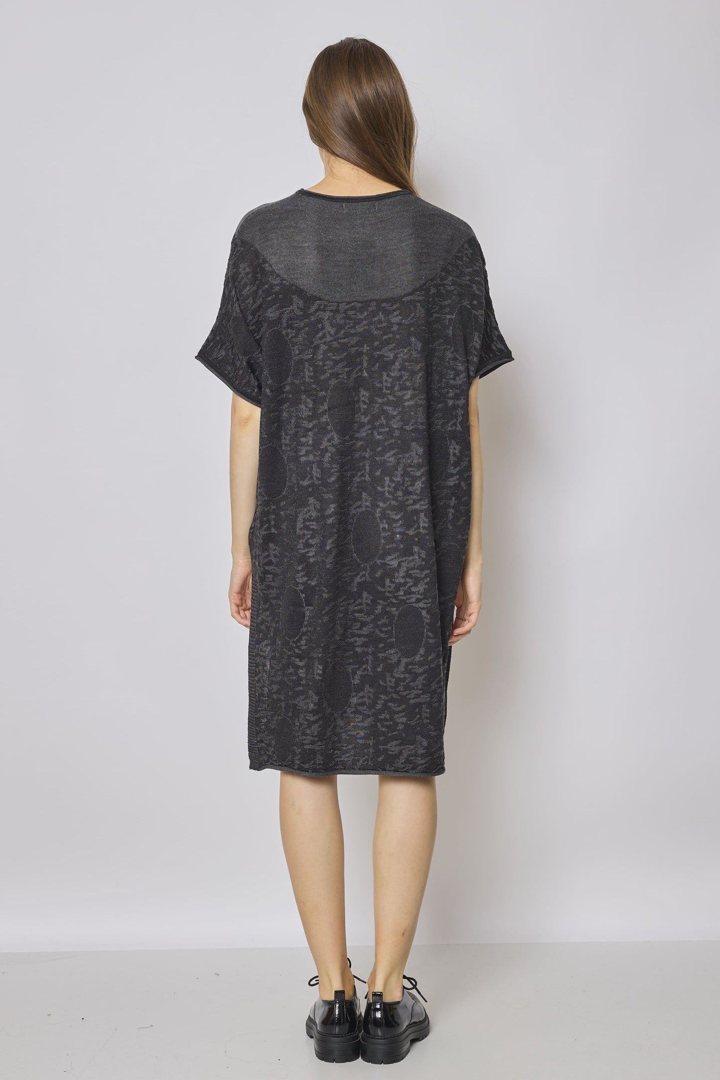 Mid-length dress with sun prints