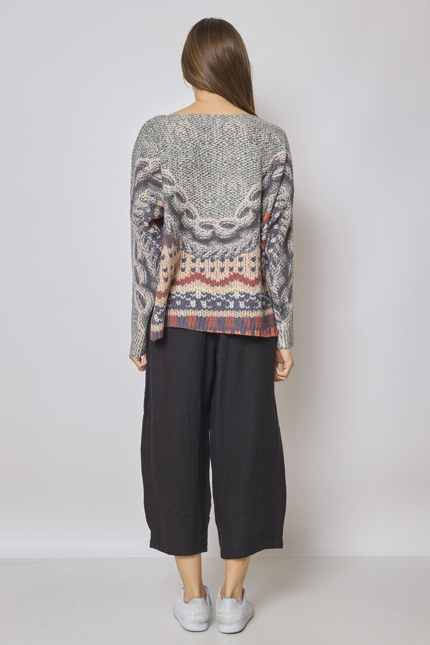 Pull hiver gris