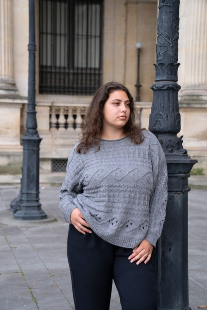 Oversized wool and cotton sweater