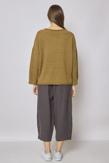 Winter sweater in cotton and wool