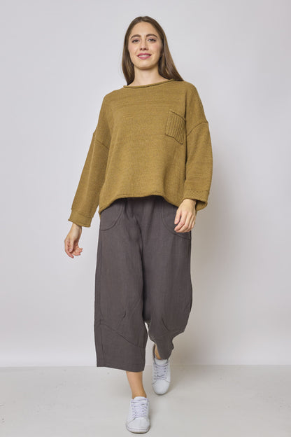 Winter sweater in cotton and wool