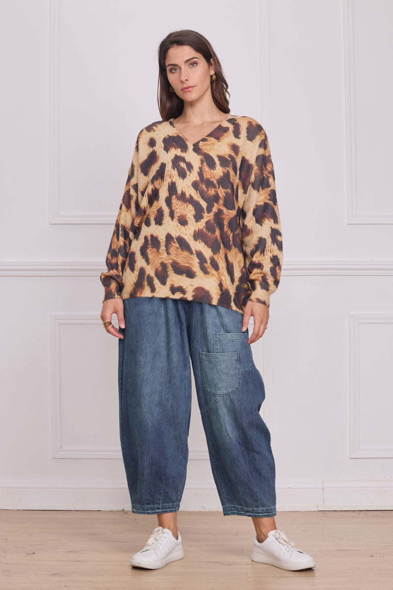 Pull marron léopard - X-C2