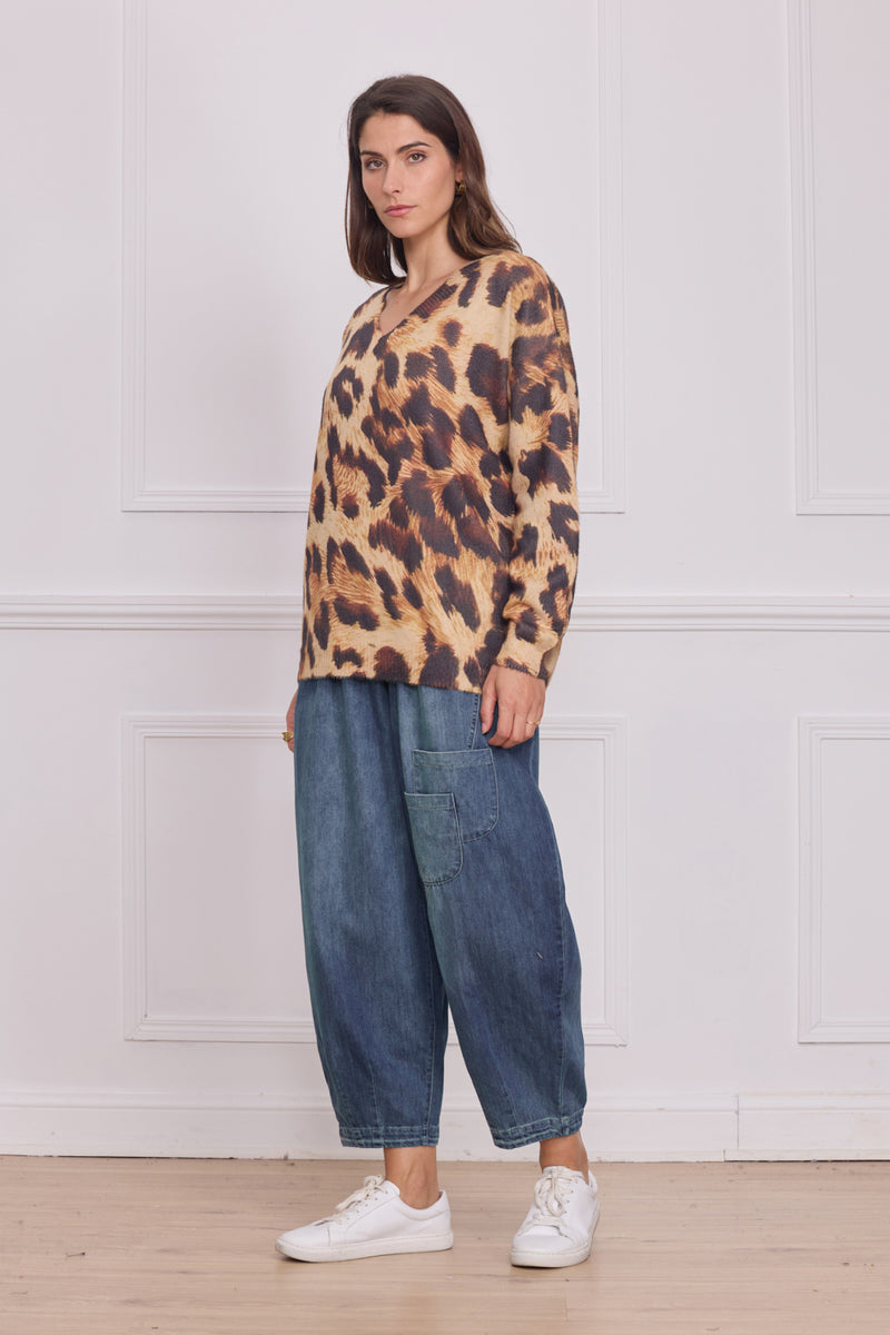 Pull marron léopard - X-C2