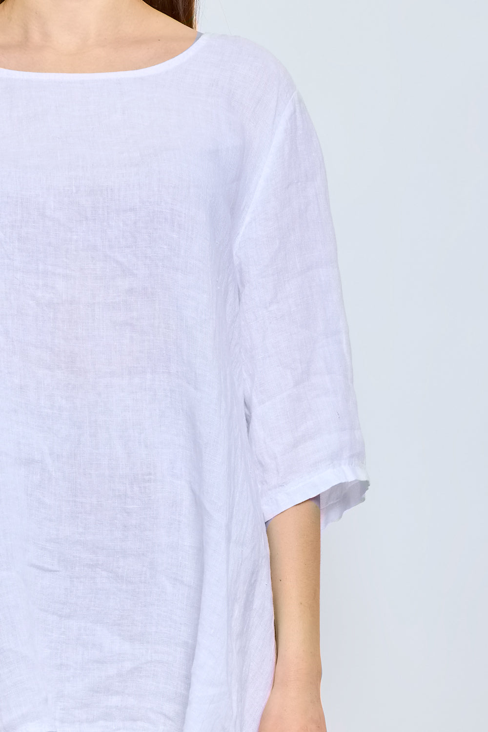 Round neck linen top