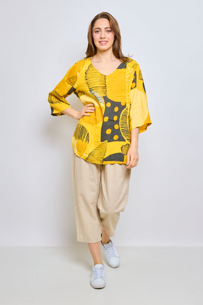 Linen blouse with different shapes