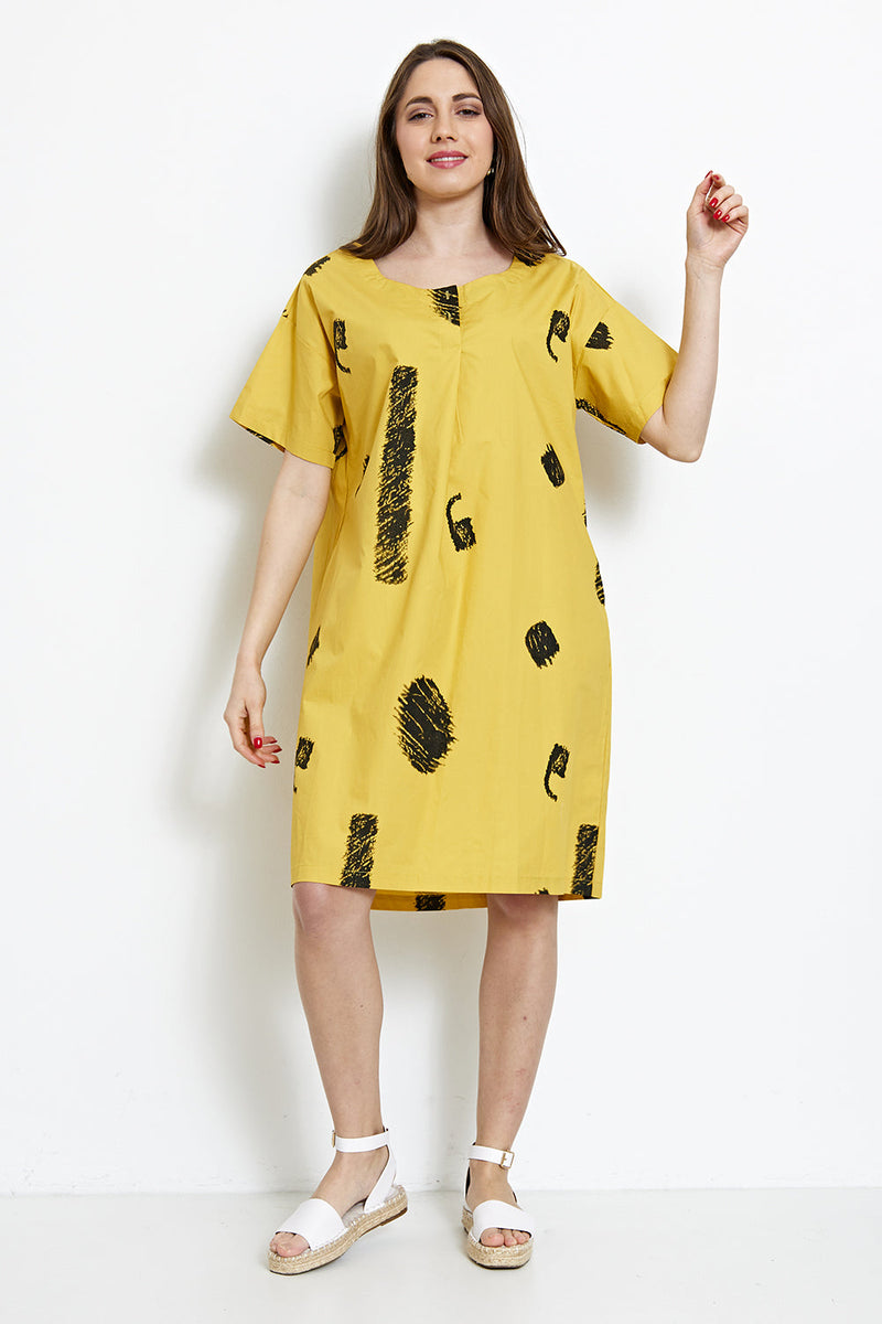 Robe courte à motifs effacés