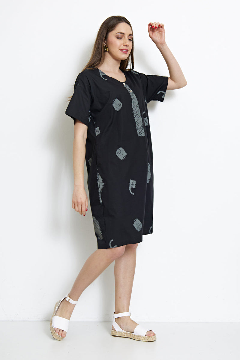 Robe courte à motifs effacés