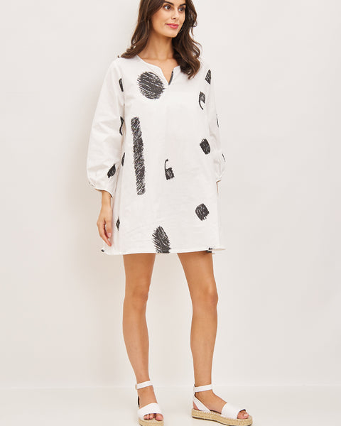 Robe tunique à manches mi-longues