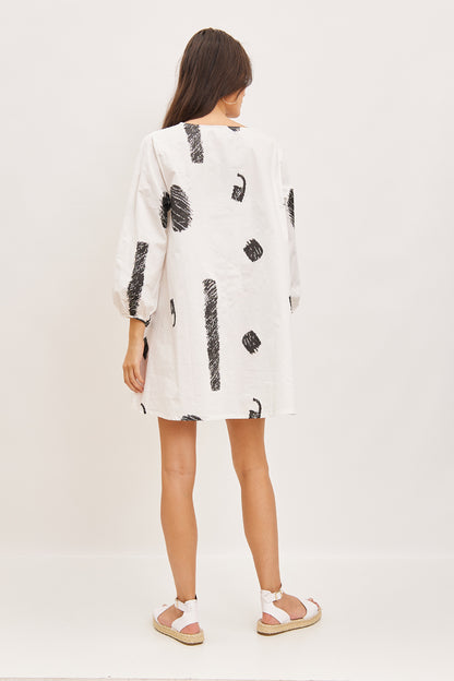 Mid-length sleeve tunic dress