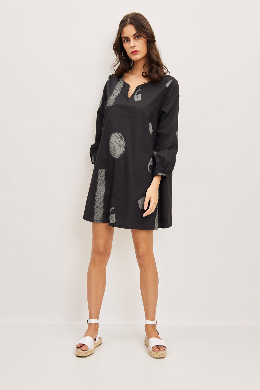 Mid-length sleeve tunic dress