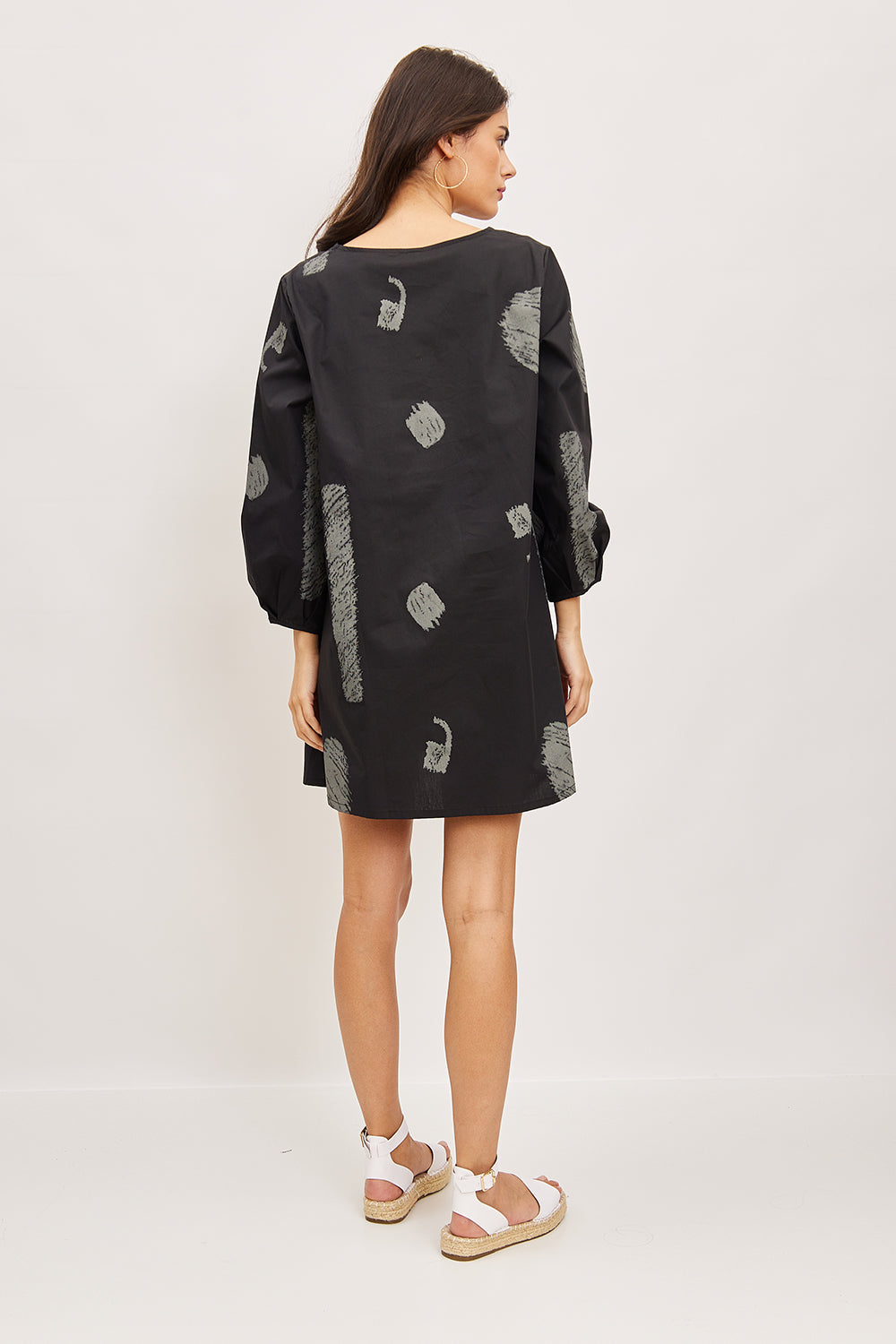 Mid-length sleeve tunic dress