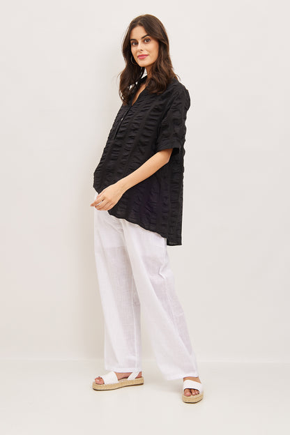 Asymmetrical pleated blouse