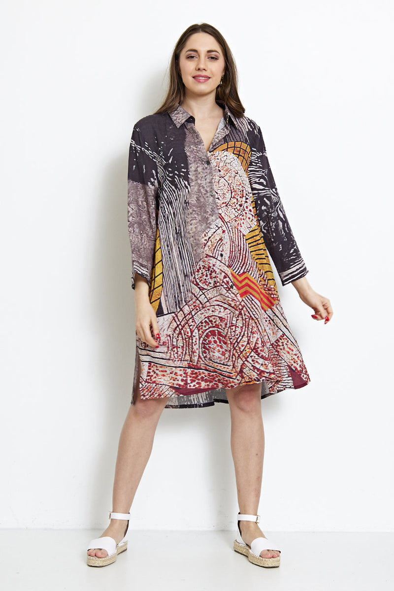 Chemise à motifs grands cercles