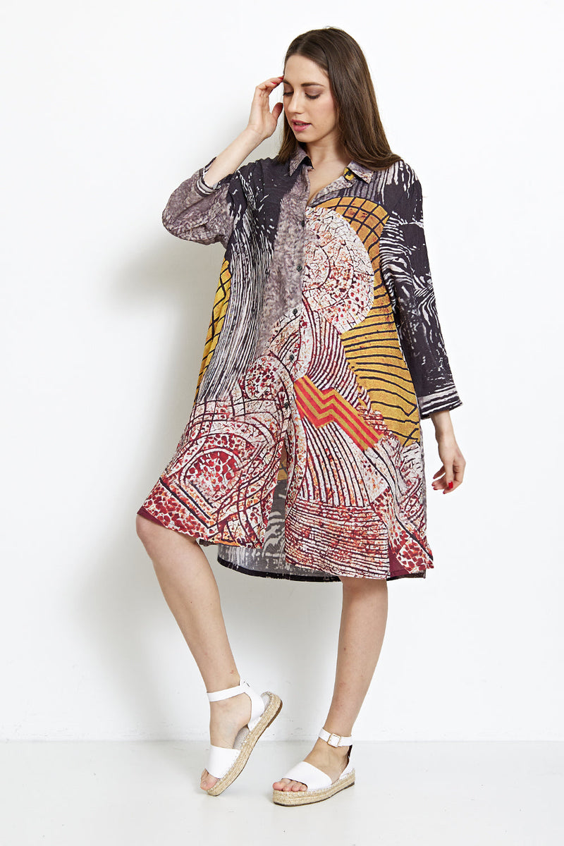 Chemise à motifs grands cercles