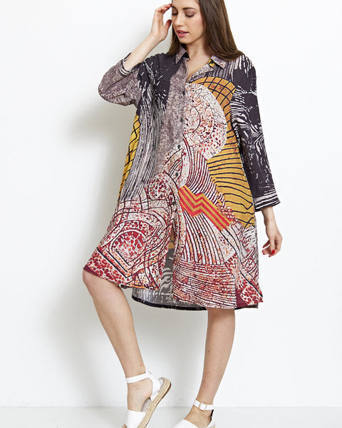 Chemise à motifs grands cercles