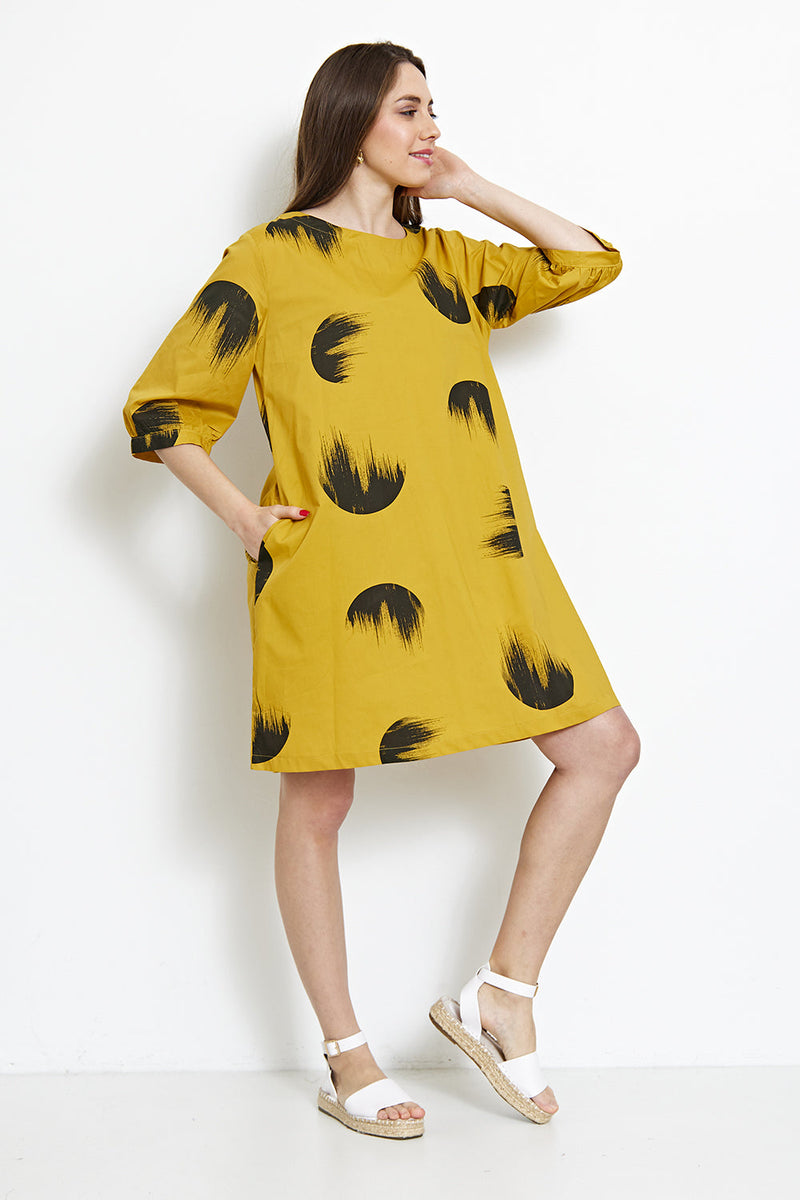 Robe à motifs cercles flamboyants