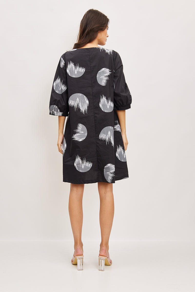 Robe à motifs cercles flamboyants