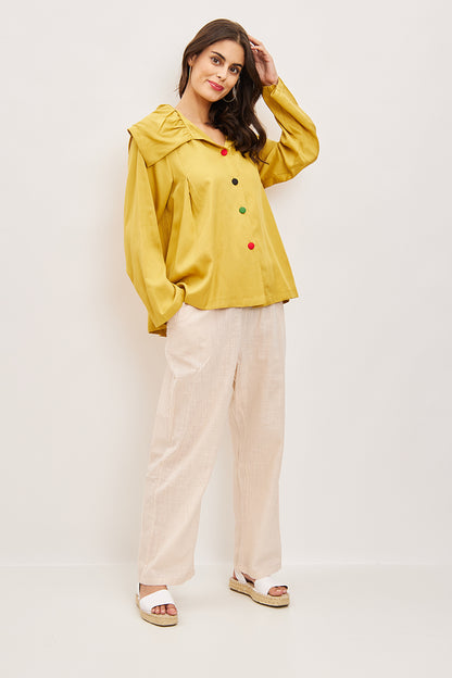 Jaqueta blusa com botões coloridos