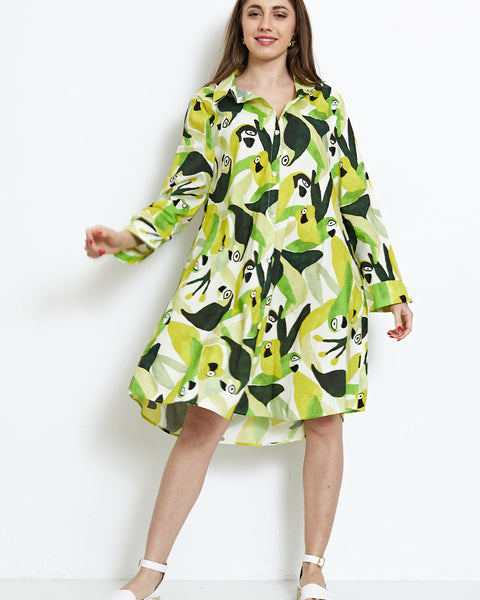 Chemise à motifs perroquets