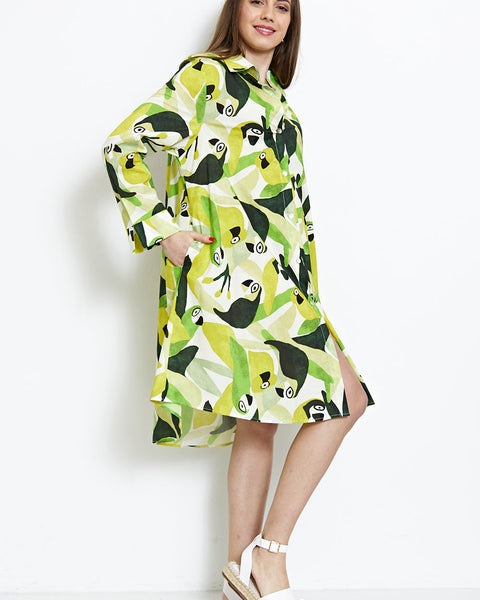 Chemise à motifs perroquets