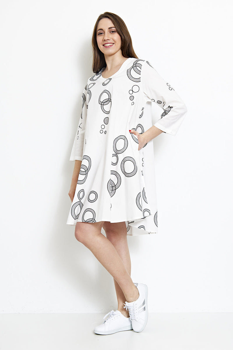 Robe à motifs mélangés cercles et ronds