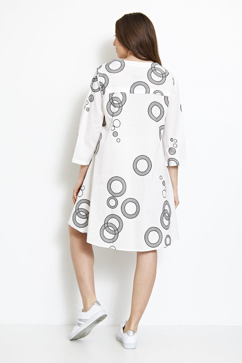 Robe à motifs mélangés cercles et ronds