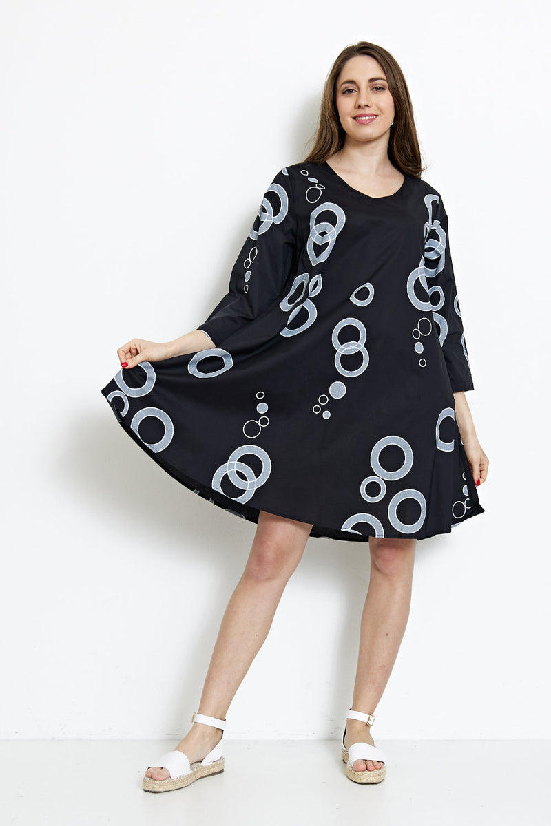 Robe à motifs mélangés cercles et ronds