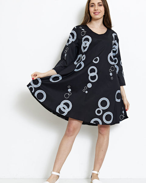 Robe à motifs mélangés cercles et ronds