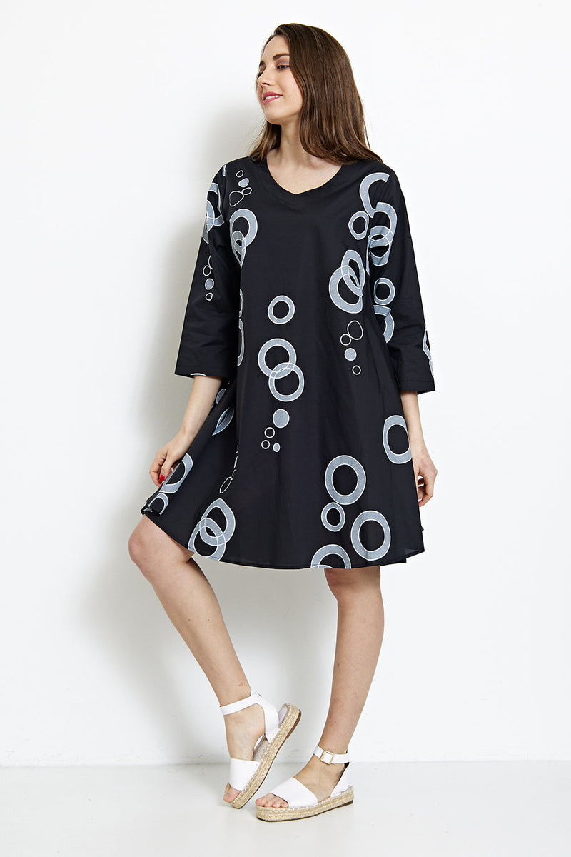 Robe à motifs mélangés cercles et ronds