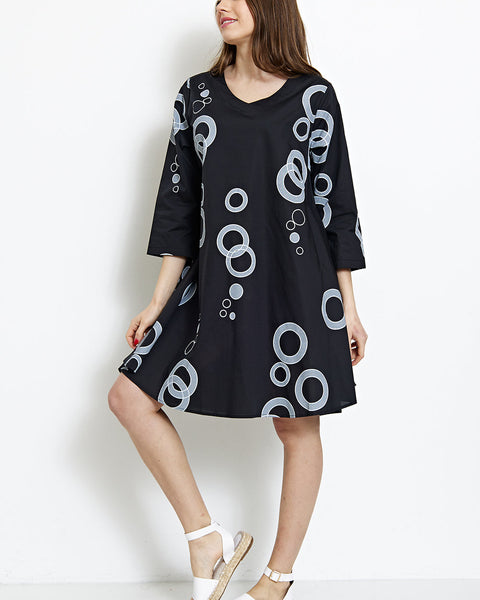 Robe à motifs mélangés cercles et ronds