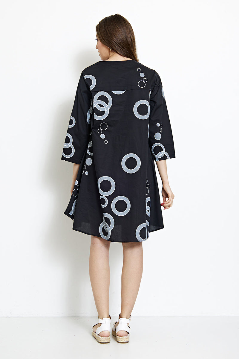Robe à motifs mélangés cercles et ronds